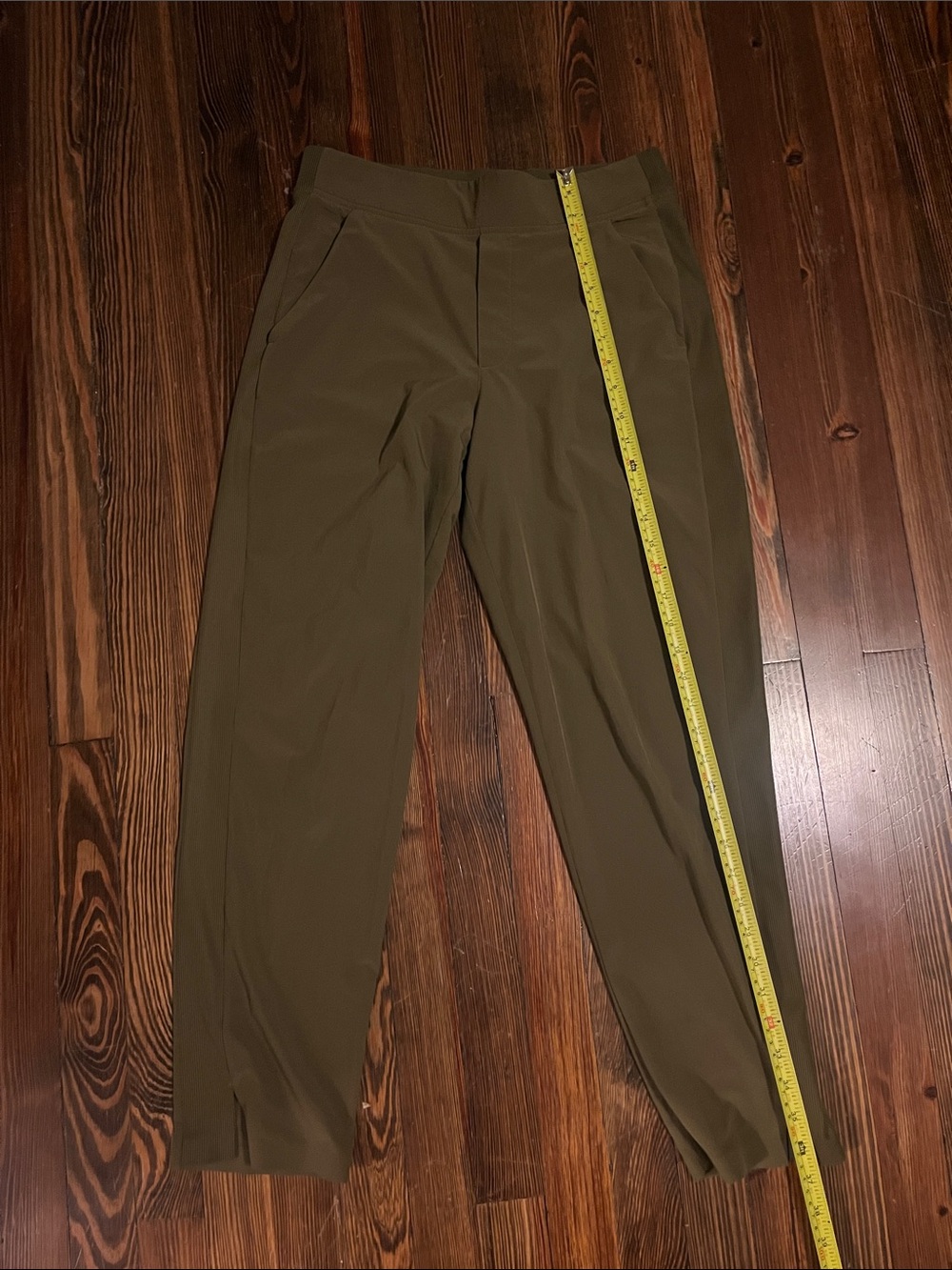 Athleta Olive Tapered Ankle Pants with Side Slits